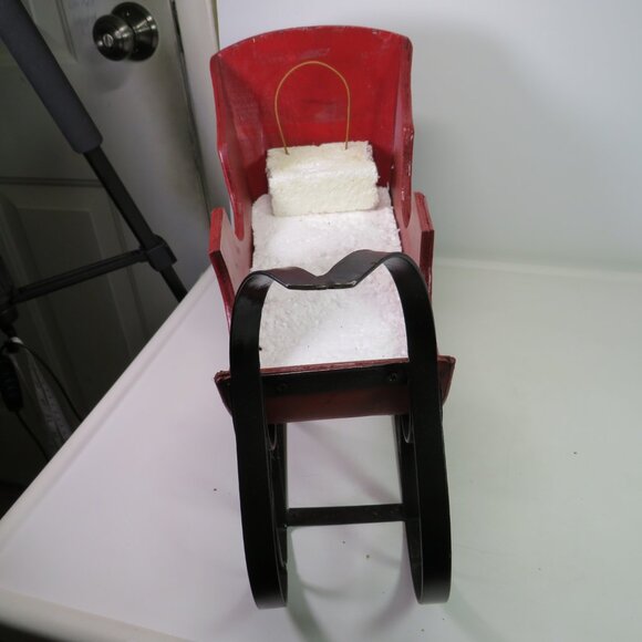 Vintage 18" long Real Wood Sleigh w Metal Runners (almost 3 pounds) - Picture 3 of 10